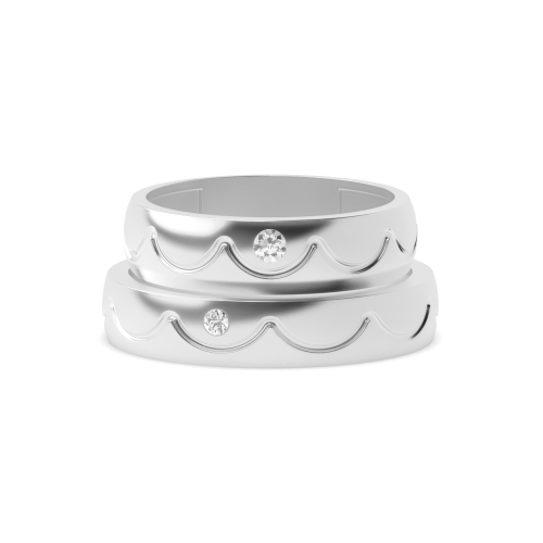 Bezel Setting Round Golden Naturally Mined Diamond Engagement Rings
