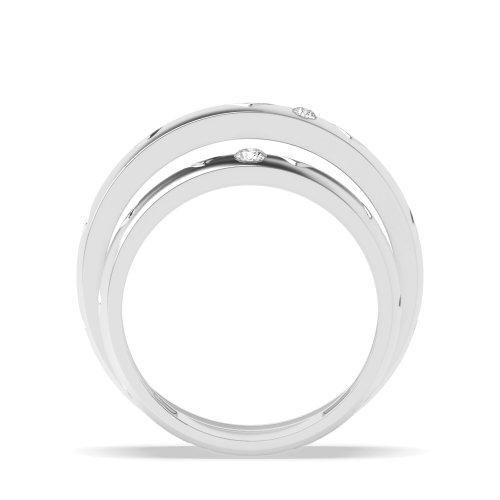 Bezel Setting Round Golden Naturally Mined Diamond Engagement Rings