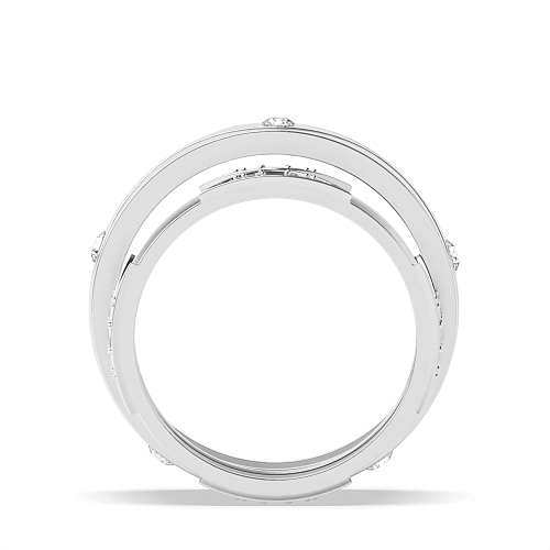 Channel Setting Round Nice couple band Naturally Mined Diamond Engagement Rings