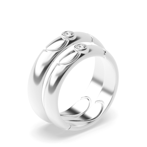 Bezel Setting Round Platinum Wedding Diamond Rings
