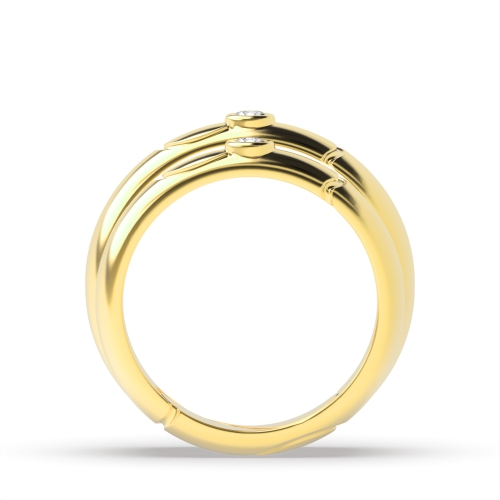 Bezel Setting Round Yellow Gold Orbitnexus Couples Engagement Rings