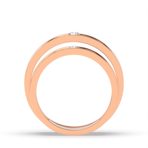 Bezel Setting Round Rose Gold Gemcircuit Couples Engagement Rings
