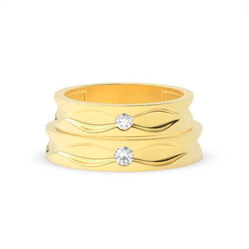 Bezel Setting Round Yellow Gold Gemcircuit Couples Engagement Rings