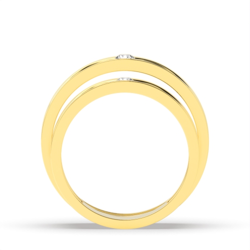 Bezel Setting Round Yellow Gold Gemcircuit Couples Engagement Rings