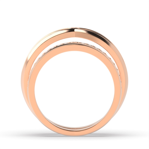 Pave Setting Round Rose Gold Infinity Couples Engagement Rings