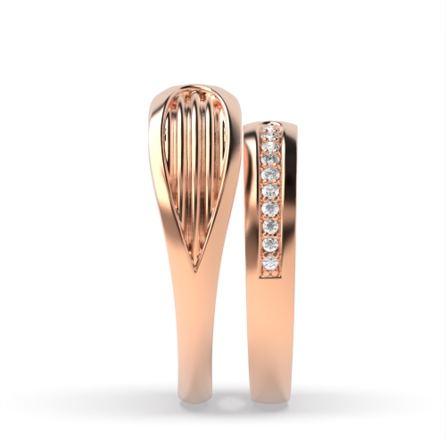 Pave Setting Round Rose Gold Infinity Couples Engagement Rings