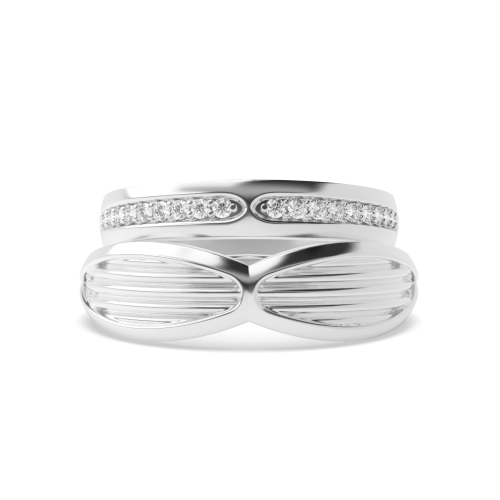Pave Setting Round Infinity Naturally Mined Diamond Engagement Rings