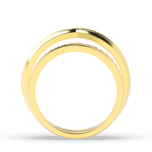 Pave Setting Round Yellow Gold Infinity Couples Engagement Rings