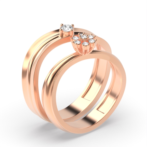 4 Prong Round Rose Gold Wedding Diamond Rings