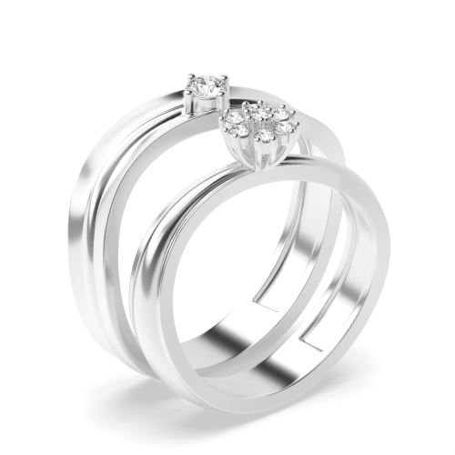 4 Prong Round Platinum Wedding Diamond Rings