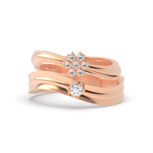 4 Prong Round Rose Gold Sacred Couples Engagement Rings