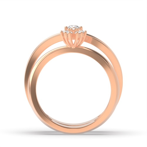 4 Prong Round Rose Gold Sacred Couples Engagement Rings