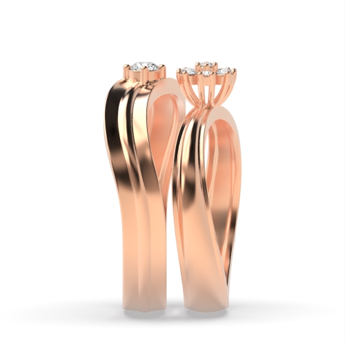 4 Prong Round Rose Gold Sacred Couples Engagement Rings