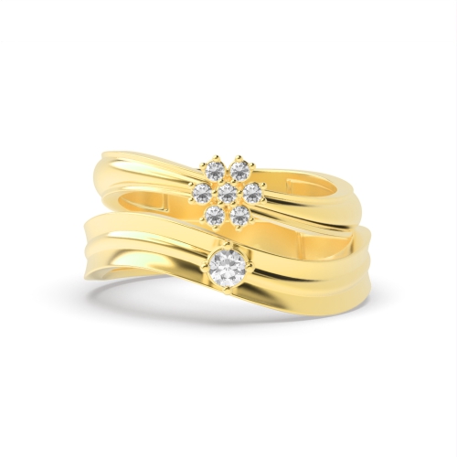 4 Prong Round Yellow Gold Sacred Couples Engagement Rings
