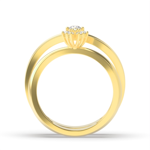 4 Prong Round Yellow Gold Sacred Couples Engagement Rings