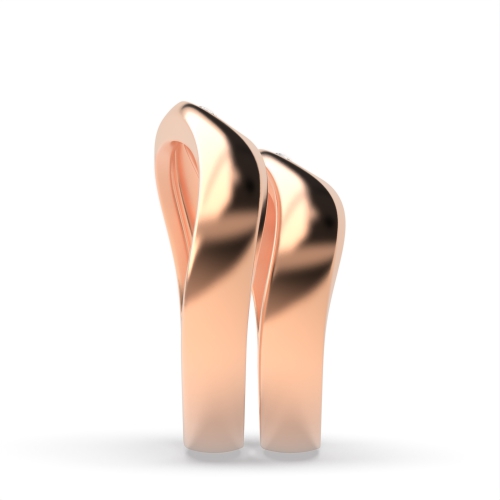Bezel Setting Round Rose Gold Starcircuit Couples Engagement Rings