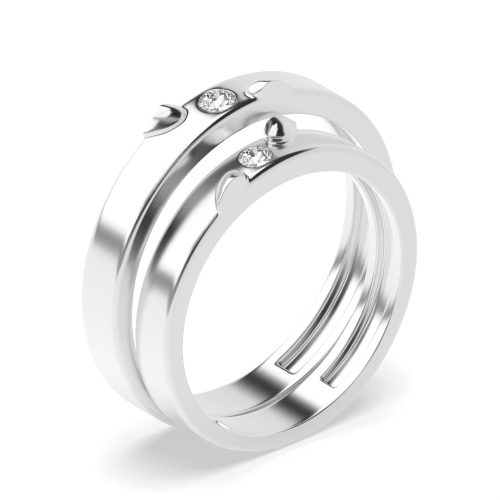 Bezel Setting Round White Gold Wedding Diamond Rings