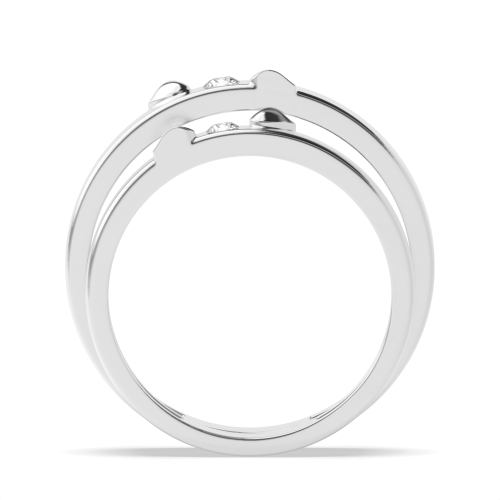 Bezel Setting Round Simple couple band heart Naturally Mined Diamond Engagement Rings