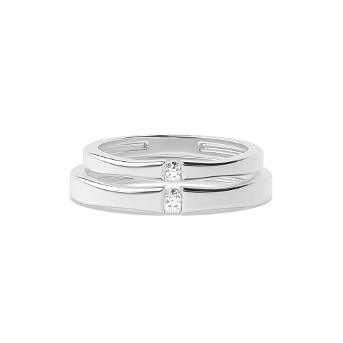Channel Setting Round Revere Naturally Mined Diamond Engagement Rings