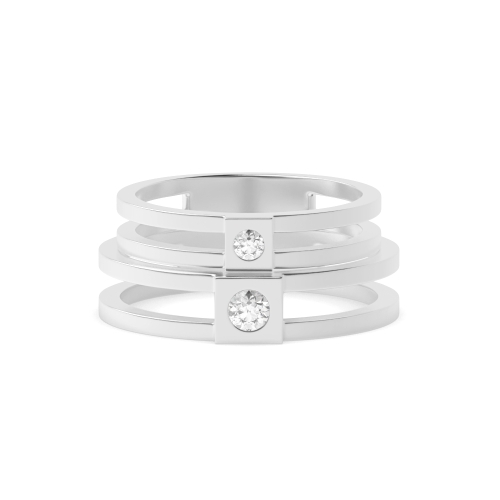 Bezel Setting Round Sleekness Naturally Mined Diamond Engagement Rings