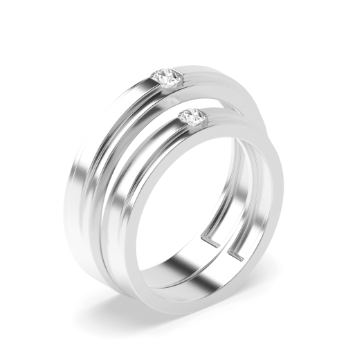 Channel Setting Round Platinum Wedding Diamond Rings