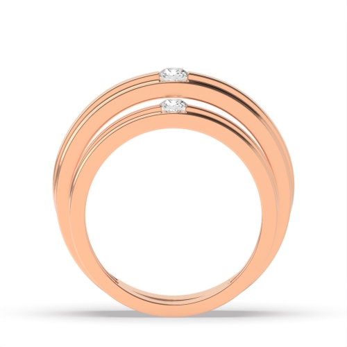 Channel Setting Round Rose Gold Beginning with couple Couples Engagement Rings