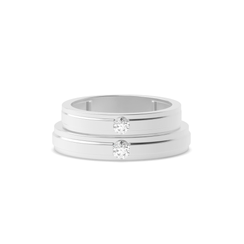 Channel Setting Round Beginning with couple Moissanite Engagement Rings