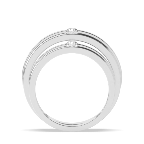 Channel Setting Round Beginning with couple Moissanite Engagement Rings