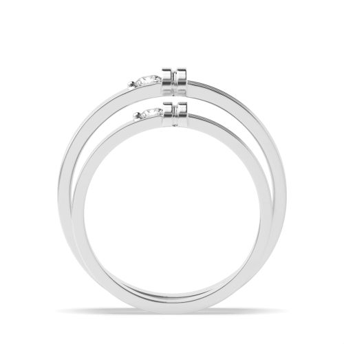 Channel Setting Round Couple band solitare Naturally Mined Diamond Engagement Rings