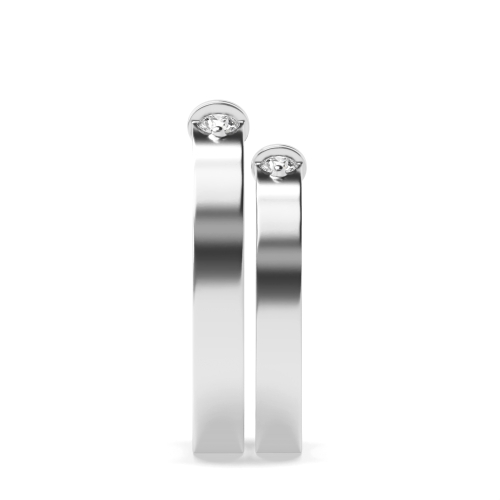Channel Setting Round Couple band solitare Naturally Mined Diamond Engagement Rings