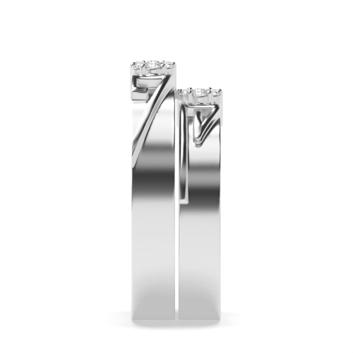 Pave Setting Round Dimaond couple band Naturally Mined Diamond Engagement Rings