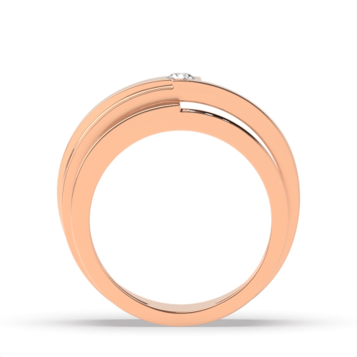 Pave Setting Round Rose Gold Ladiesring Couples Engagement Rings