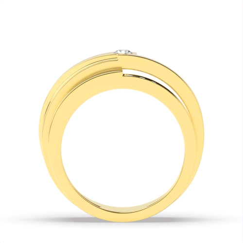 Pave Setting Round Yellow Gold Ladiesring Couples Engagement Rings