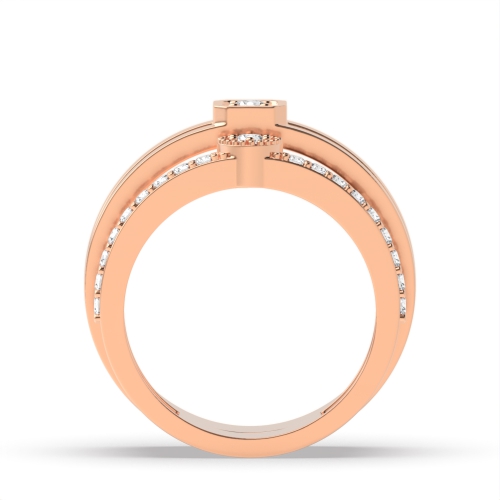 4 Prong Round Rose Gold Celestial Couples Engagement Rings