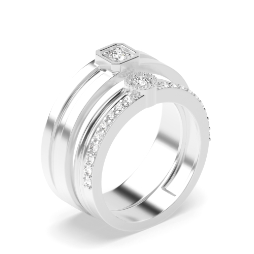 4 Prong Round Celestial Naturally Mined Diamond Engagement Rings