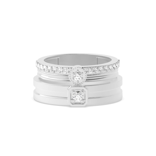 4 Prong Round Celestial Naturally Mined Diamond Engagement Rings