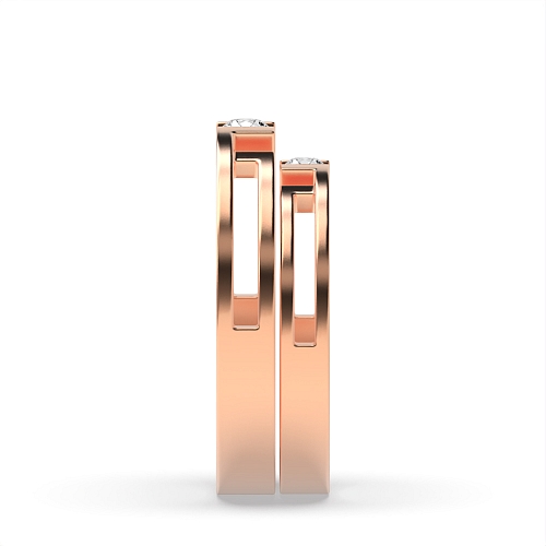 Channel Setting Round Rose Gold Resplendence Couples Engagement Rings