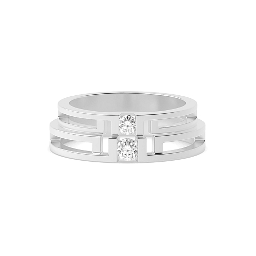 Channel Setting Round Resplendence Naturally Mined Diamond Engagement Rings