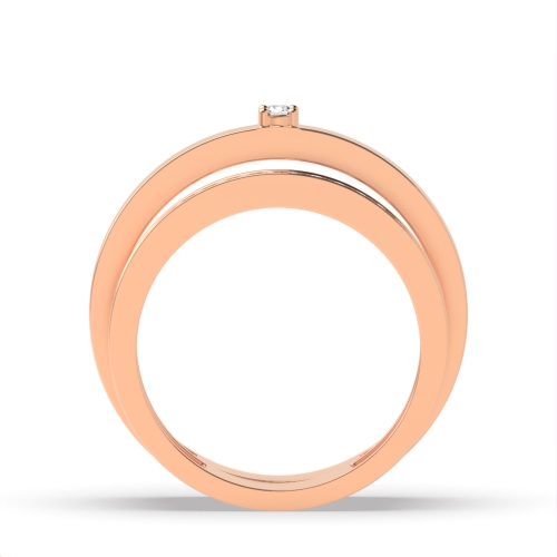Pave Setting Round Rose Gold Divinely Couples Engagement Rings