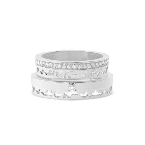 Pave Setting Round Divinely Naturally Mined Diamond Engagement Rings