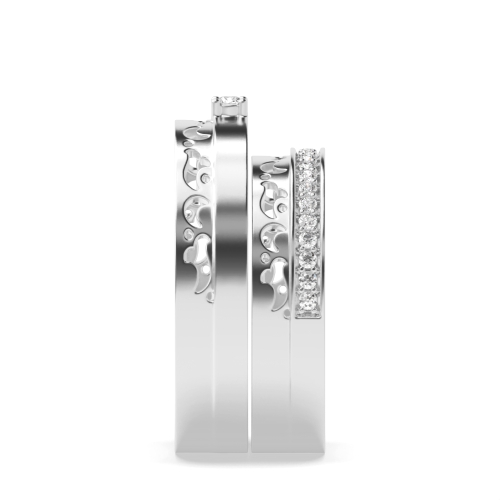 Pave Setting Round Divinely Naturally Mined Diamond Engagement Rings