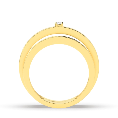 Pave Setting Round Yellow Gold Divinely Couples Engagement Rings