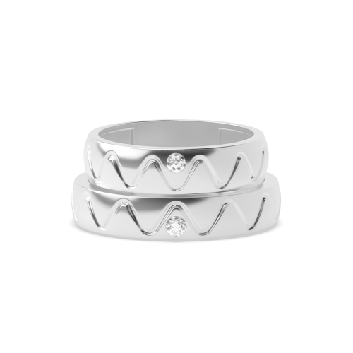 Flush Setting Round Platinum Superior Couples Engagement Rings