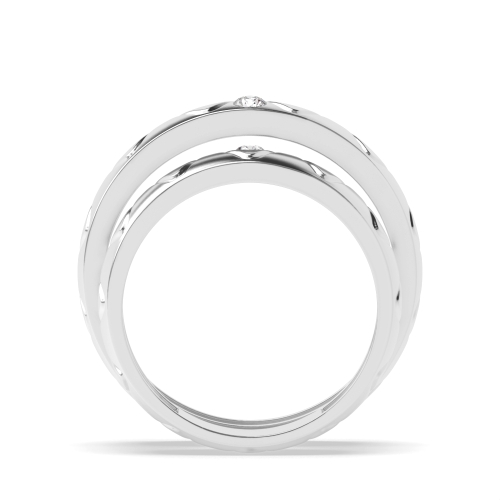 Flush Setting Round Platinum Superior Couples Engagement Rings
