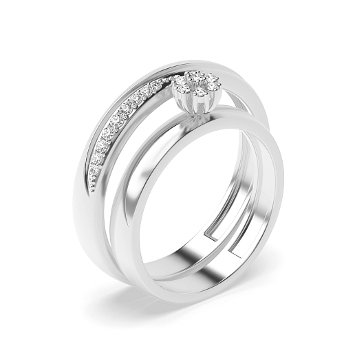 Pave Setting Round Radiance Naturally Mined Diamond Couples Engagement Rings