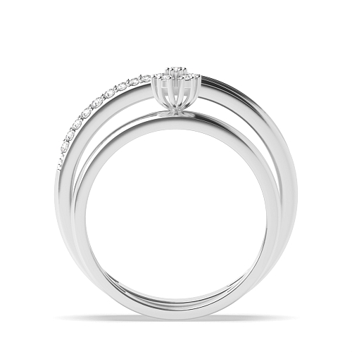 Pave Setting Round Radiance Naturally Mined Diamond Couples Engagement Rings