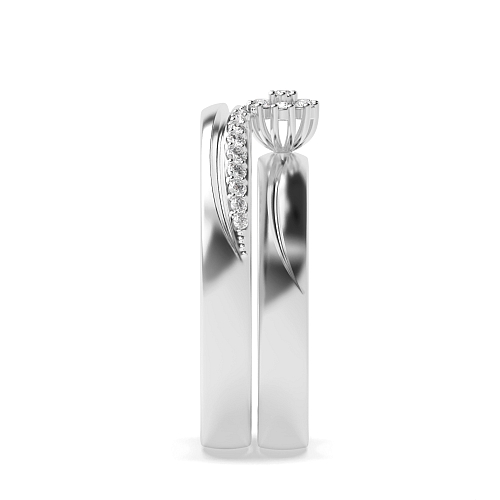 Pave Setting Round Radiance Naturally Mined Diamond Couples Engagement Rings