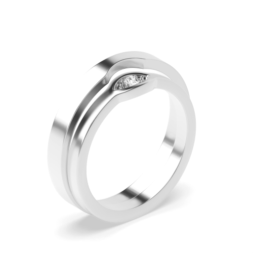 Channel Setting Round Eye Matching Band Wedding Diamond Ring