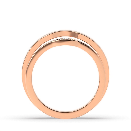 Channel Setting Round Rose Gold Eye design Couples Engagement Rings