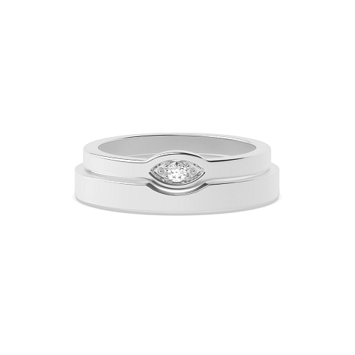 Channel Setting Round Eye design Naturally Mined Diamond Couples Engagement Rings